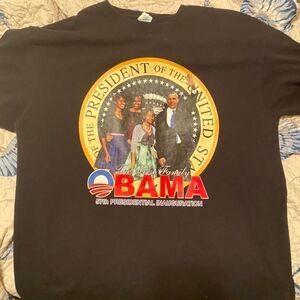 President Obama First Family Shirt 57th Inauguration Men's Black T-shirt